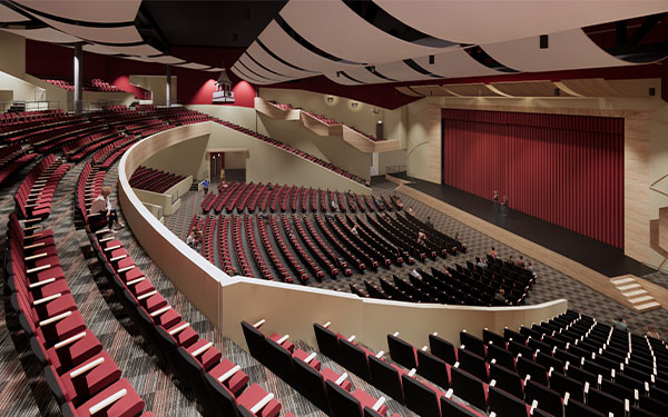 Wilmington University convocation center auditorium.
